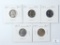 Group of Five Jefferson Nickels from the 1960s