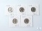 Group of Five 1959 Jefferson Nickels