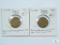 1962, Two Cents Canada Cent Errors, One is Broadstruck & One Has Small Cud & Double Rim