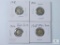 Four Mixed Date and Mint Mercury Silver Dimes