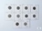 Group of 10 1943 Steel Wartime Lincoln Wheat Cents