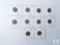 Group of 10 1943 Steel Wartime Lincoln Wheat Cents