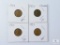 Four 1937 Lincoln Wheat Cents
