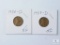 1956-D and 1957-D Lincoln Wheat Cents