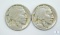 1918 (G) & 1921 (VG) Buffalo Nickels
