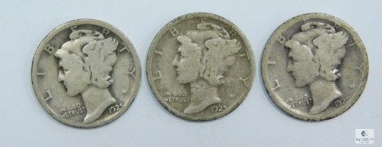 1925 P-D-S Mercury Dimes