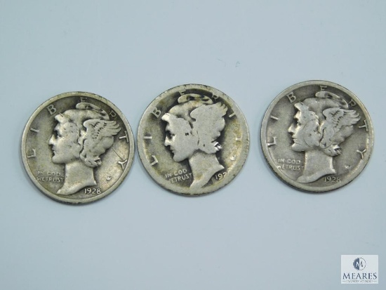 1928 P-D-S Mercury Dimes