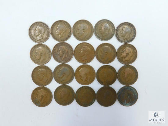 20 British Half Cents 10 In 1920's, 10 In 1930"s