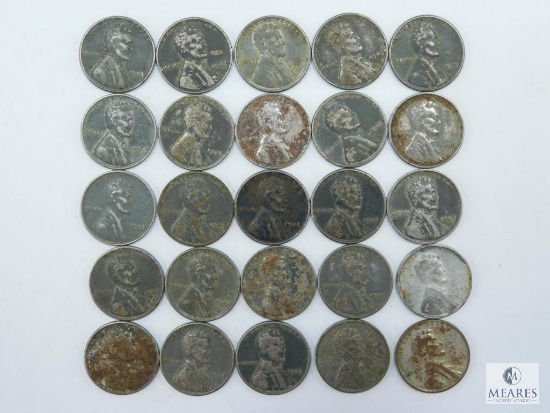 25 WWII Steel Lincoln Cents, 1 Year Type