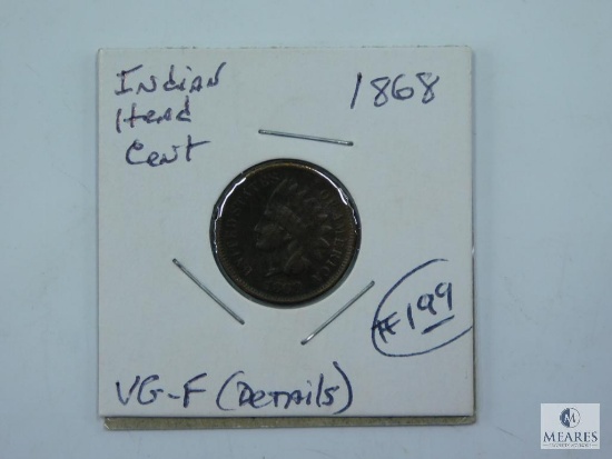 1868 Indian Head Cent, VG-F, Details