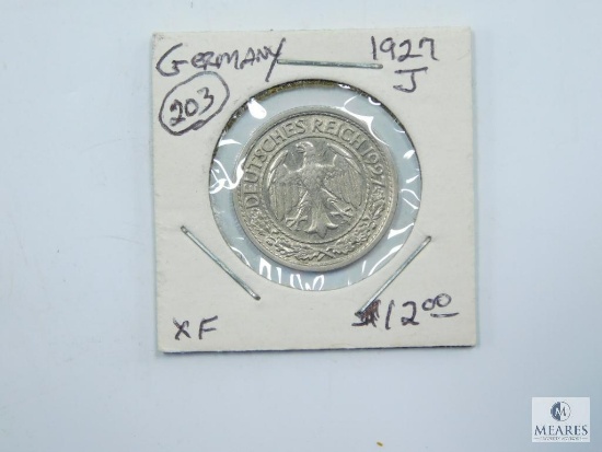 1927 J 50 Reichspfennig, XF