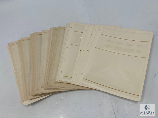 50 Cardboard Backed Stamp, Currency, Document Holders For Three Ring Binders
