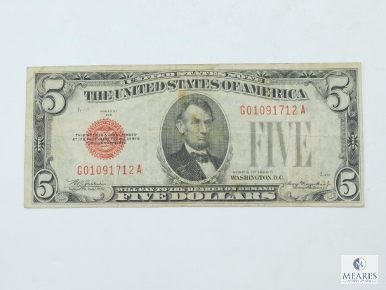 1928C $5.00 U.S. Note, VF