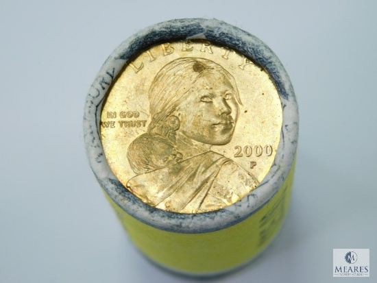 $25.00 BU Roll, 2000-P Sacagawea Dollar, Bank Wrapped, Never Opened