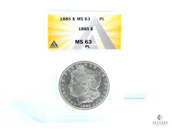ANACS Graded 1885 Morgan Silver Dollar MS63 PL