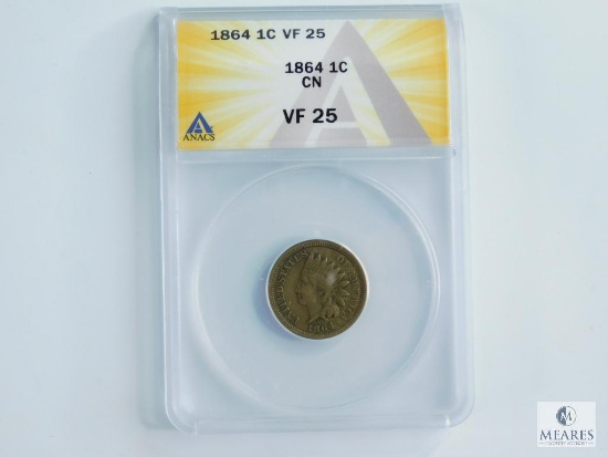 ANACS Graded 1864 CN Indian Head Cent VF25