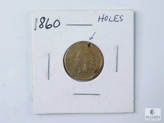 1860 Indian Head Cent - Holed