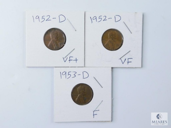 Group of Three 1950s Lincoln Wheat Cents