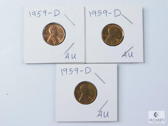 Group of Three 1959-D Lincoln Wheat Cents