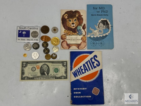 Mixed Coin Collector Lot with Vintage Coin Collecting Books