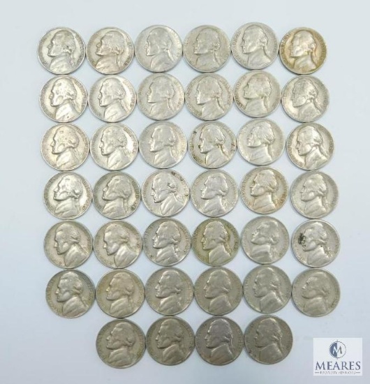 Roll (40) 1949-S Jefferson Nickels