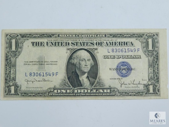 1935-D $1.00 Silver Certificate, Wide Right Margin Error, AU-CU