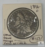 1896-O Morgan Dollar Error, Struck Through Foreign Matter Twice on Cheek