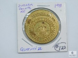 1981 Durham County, N.C. Centennial Token, Dollar Size