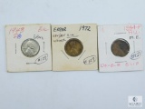 3 Lincoln Errors 1943 Steel D/D (BU), 1944 (AU) Double Clip, Scarcer, 1972 Wide Rim