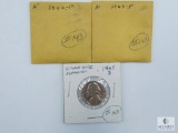 WWII Silver Jefferson Nickels 1942-P, 1943-P, 1945-D