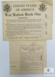 WWII Ration Book One, No Coupons Left, Note Inside Says 