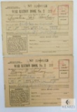 Two Sequentially Numbered WWII Ration Books #3, Has Many Coupons Left