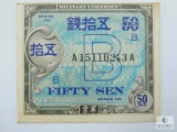 1945 Allied Military Currency Japan 50 Sen Crisp UNC