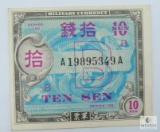 1945 Allied Military Currency Japan 10 Sen Crisp UNC