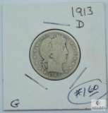 1913-D Barber Quarter