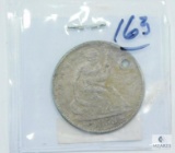 1853 Seated Liberty Half, Holed