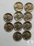 10 1948 BU Jefferson Nickels From BU Roll