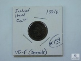 1868 Indian Head Cent, VG-F, Details