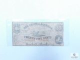 Jan. 1st 1863 Alabama Confederate 25 Cents Note