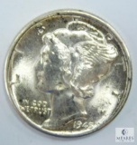 1945-D MS 63 99% Full Split Bands Mercury Dime Toned Reverse