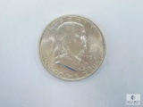 1950-D Franklin Half AU-BU, Toned Line on Rev.