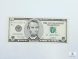 2001 $5.00 Federal Reserve Note, Choice Gem Crisp UNC 67