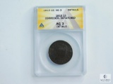ANACS Graded 1810 Capped Bust Cent AG3 - Details Corroded, Scratched