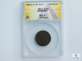 ANACS Graded 1811 Classic Head Half Cent AG3 - Details - Damaged