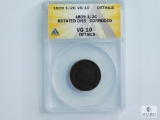 ANACS Graded 1809 Classic Head Half Cent VG10 - Details - Rotated Dies, Corroded