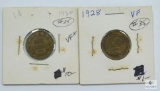 1928 (VF) & 1930 (VF) Canada Cents