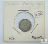 1886 (VG) Canada Five Cent Piece