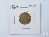 1860 Indian Head Cent - Holed