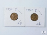 1956-D and 1957-D Lincoln Wheat Cents