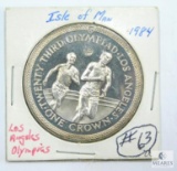 1984 (BU) Isle of Man L.A. Olympics Commemorative, Dollar Size
